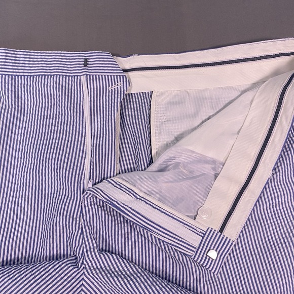 Vinci Blue Pinstripe Seersucker Suit Pants Style MSS-1 Size EU 56L/50W US 46-48W - Picture 7 of 12